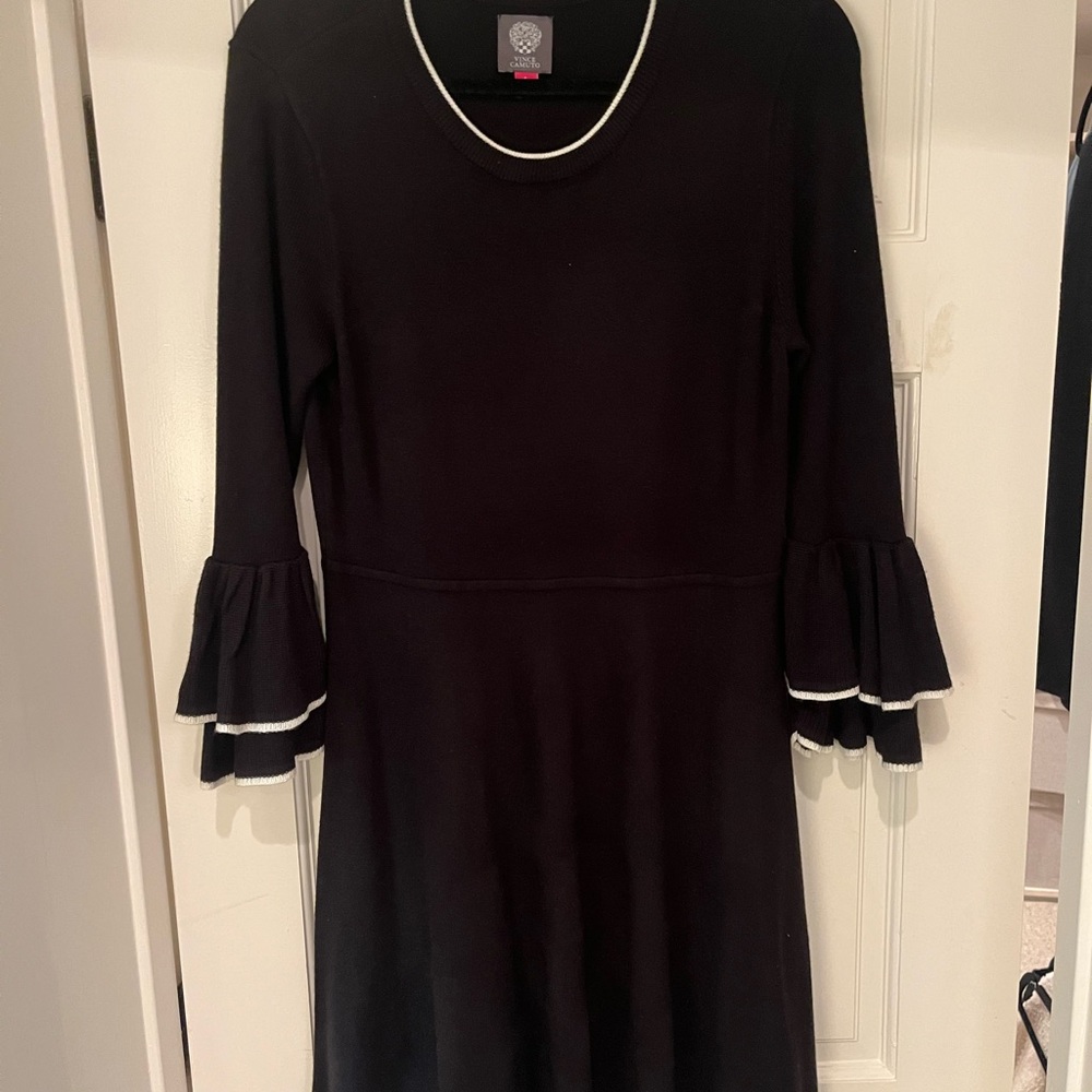 Vince Camuto Black Dress with White Accents